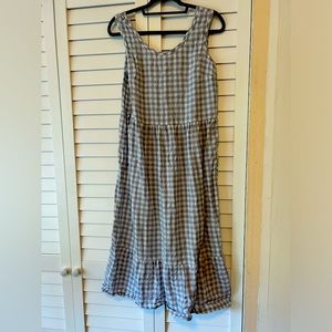 Linen checkered summer dress. Canadian made.